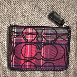 Coach Pink and Black Patterned Wallet